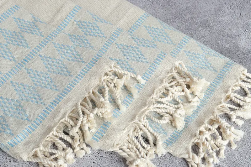 Valentines Day Gift, Wedding Hand Made Gift, Wedding Favors, Monogram Kitchen Towel, 40x20 Linen Kilim Design Towel, Summer Gift, Turkish Hand Towel - 5