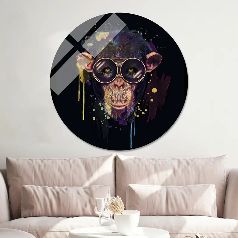 Modern Maymun Soyut Siyah Baskılı Kanvas Tablo - Sanatsal Elegance