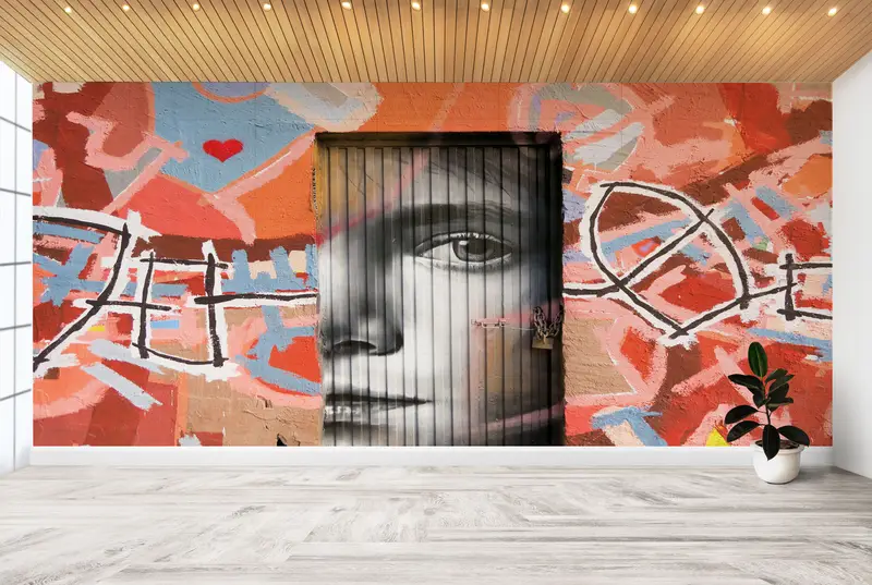 Çağdaş Grafiti Sokak Sanatı Duvar Kağıdı - Baskılı, Renkli, Zarif