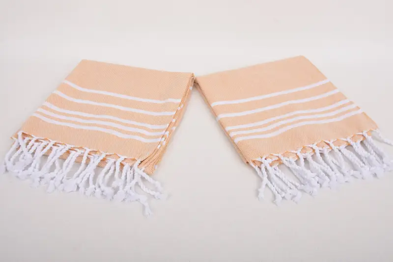 El yapımı hediye, düğün duş hediyesi, Türk havlu el havlu, monogramlı el havlu, tatil havlu, düğün hediyesi, 38x18 pamuklu çizgili havlu - 6