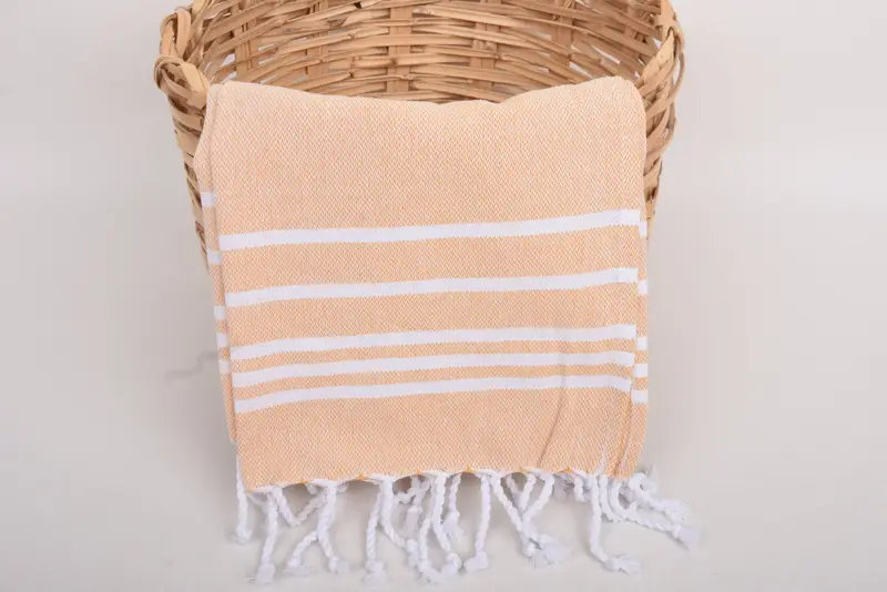 El yapımı hediye, düğün duş hediyesi, Türk havlu el havlu, monogramlı el havlu, tatil havlu, düğün hediyesi, 38x18 pamuklu çizgili havlu - 5