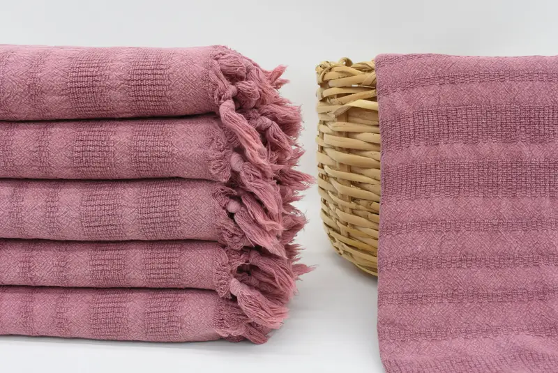 Turkish Cotton Beach Towel Pink, 60x33 Inches