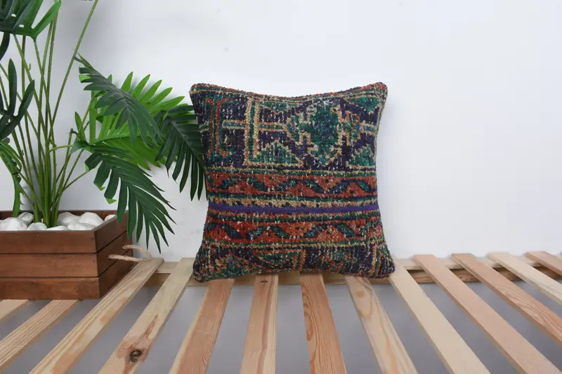 16x16 Red Pillow Case, Floor Pillow Sham, Home Decor Pillow, Boho Pillow Sham Cover, Ethnic Cushion Case, Boho Pillow, Pillow Sham - 1