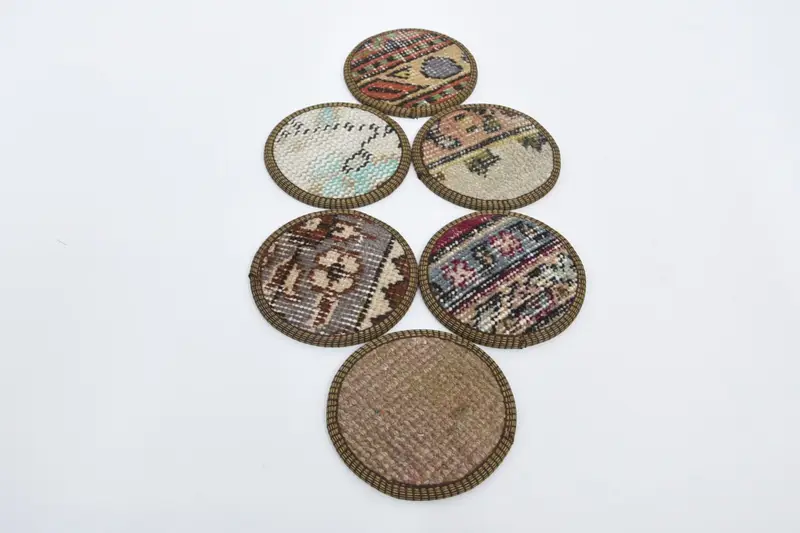 Bohemian Blue and White Round Coaster, Stylish Bohemian Coaster