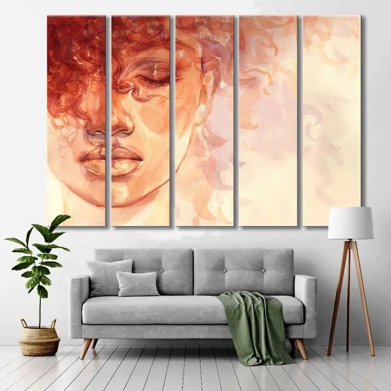 Woman Face Art,  Watercolor Print, Fine Art Decor, Living Room Wall Art, Woman Wall Art, Face Decor, Baby face Girl, Office Art, Girl Decor - 1
