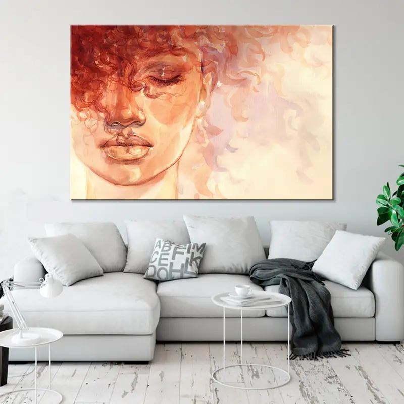 Woman Face Art,  Watercolor Print, Fine Art Decor, Living Room Wall Art, Woman Wall Art, Face Decor, Baby face Girl, Office Art, Girl Decor - 3