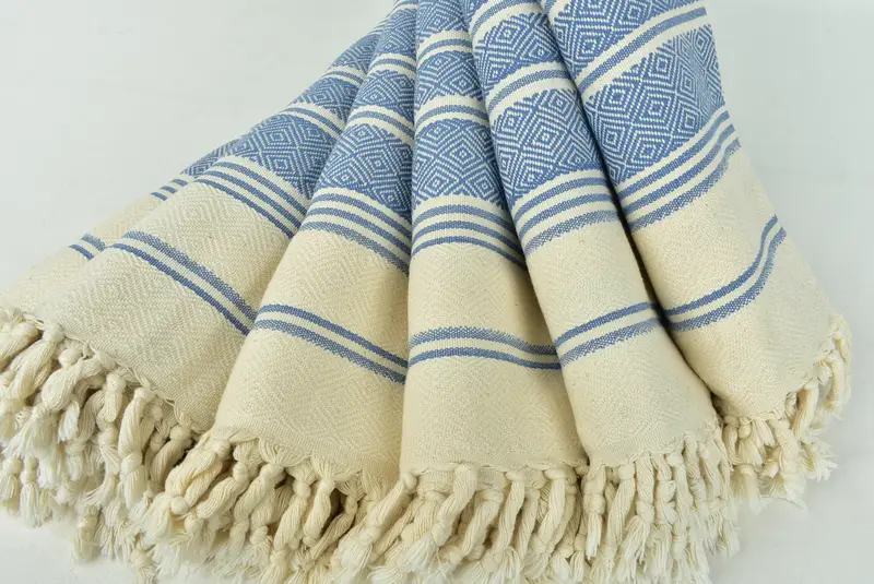 Boyfriend Christmas Gift, Beach Towel Monogram, 70x40 Cotton Diamond Towel, Absorbent Turkish towel, Beach Towel Gift, Personalized Gift - 4