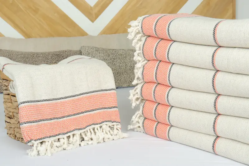 Bridal Shower Favor, Bridesmaid Gifts, Custom Shower Curtain, Turkish Blanket Queen, Custom Blanket, Personalized Gifts, 104x96 Cotton Striped Towel - 4