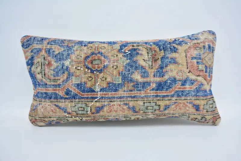 Pillow Sham, Pillow for Couch, Bolster Cushion, Boho Pillow Sham Cover, 12x24 Blue Pillow Cover, Designer Throw Pillow Cover, Gift Pillow - 1