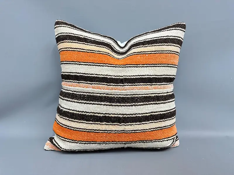 24x24 Beige Pillow Cover, Interior Designer Pillow, Throw Kilim Pillow, Pillow Cover, Kilim Pillow, Meditation Cushion Cover - 1