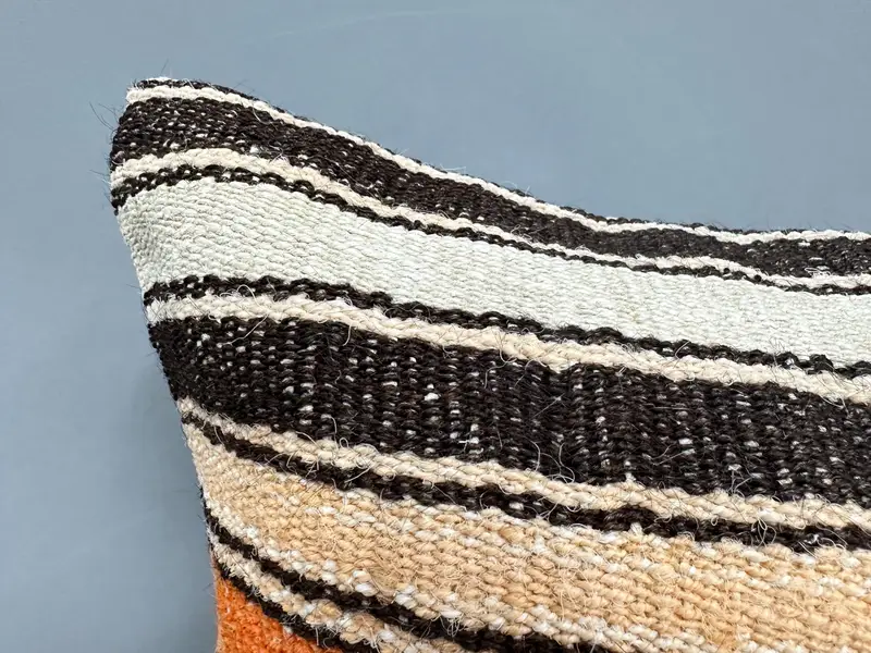 24x24 Beige Pillow Cover, Interior Designer Pillow, Throw Kilim Pillow, Pillow Cover, Kilim Pillow, Meditation Cushion Cover - 6