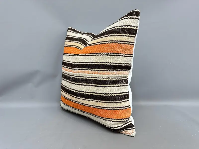 24x24 Beige Pillow Cover, Interior Designer Pillow, Throw Kilim Pillow, Pillow Cover, Kilim Pillow, Meditation Cushion Cover - 3