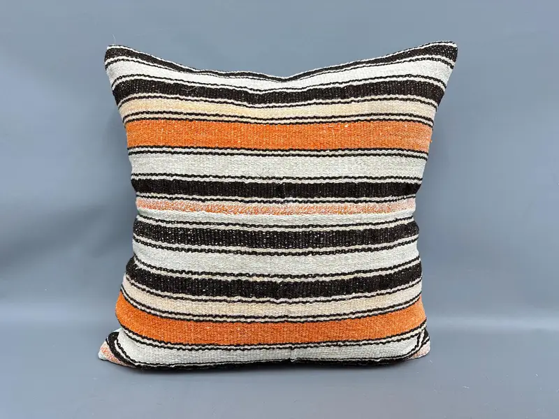 24x24 Beige Pillow Cover, Interior Designer Pillow, Throw Kilim Pillow, Pillow Cover, Kilim Pillow, Meditation Cushion Cover - 4
