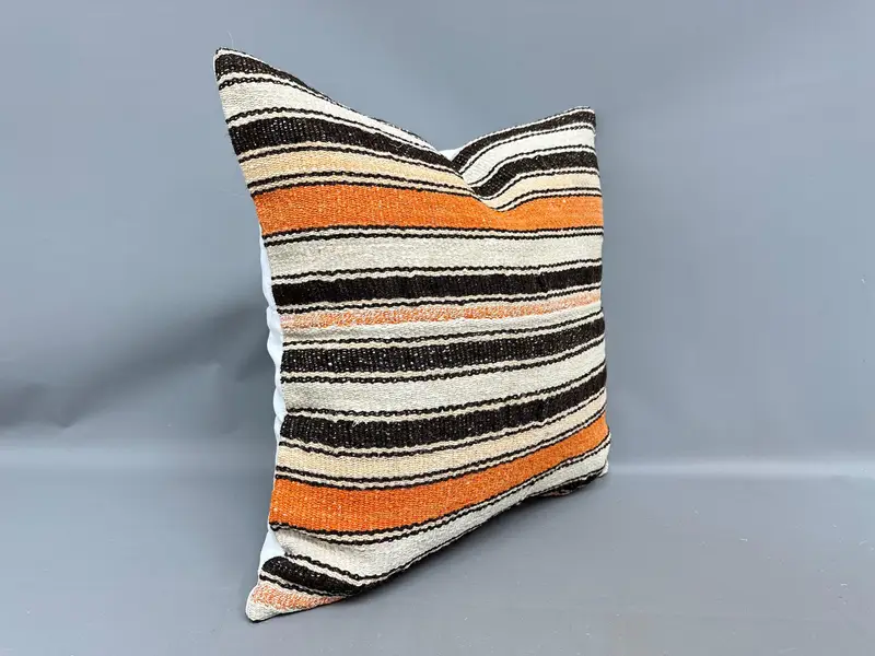24x24 Beige Pillow Cover, Interior Designer Pillow, Throw Kilim Pillow, Pillow Cover, Kilim Pillow, Meditation Cushion Cover - 2