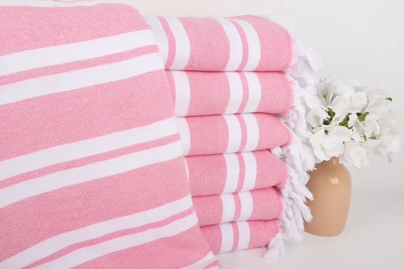 Embroidered Beach Towel, Beach Towel Bulk, 68x36 Cotton Striped Terry Towel, Christmas Favors, Handmade Gift, Quick-dry towel, Decorative Towel - 1