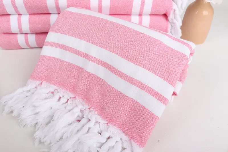 Embroidered Beach Towel, Beach Towel Bulk, 68x36 Cotton Striped Terry Towel, Christmas Favors, Handmade Gift, Quick-dry towel, Decorative Towel - 4