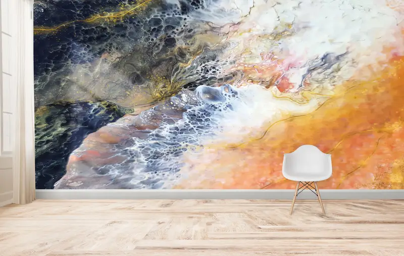 Papel pintado estampado de mármol moderno y elegante: decoración del hogar de lujo