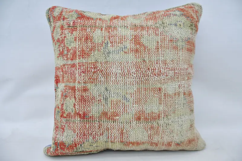 Pillow Cover, 24x24 Red Pillow Cover, Outdoor Patio Cushion Cover, Turkish Kilim Pillow, Pillow for Couch, Vintage Kilim Throw Pillow - 4