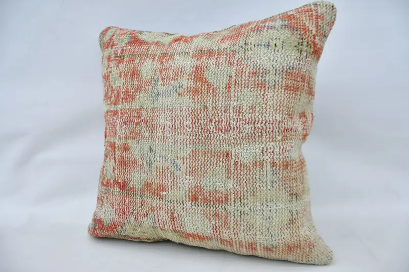 Pillow Cover, 24x24 Red Pillow Cover, Outdoor Patio Cushion Cover, Turkish Kilim Pillow, Pillow for Couch, Vintage Kilim Throw Pillow - 5