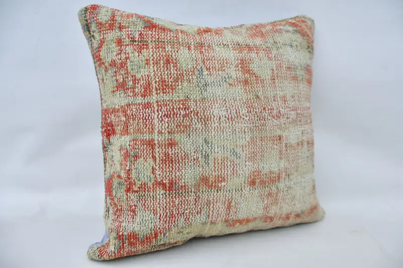 Pillow Cover, 24x24 Red Pillow Cover, Outdoor Patio Cushion Cover, Turkish Kilim Pillow, Pillow for Couch, Vintage Kilim Throw Pillow - 3