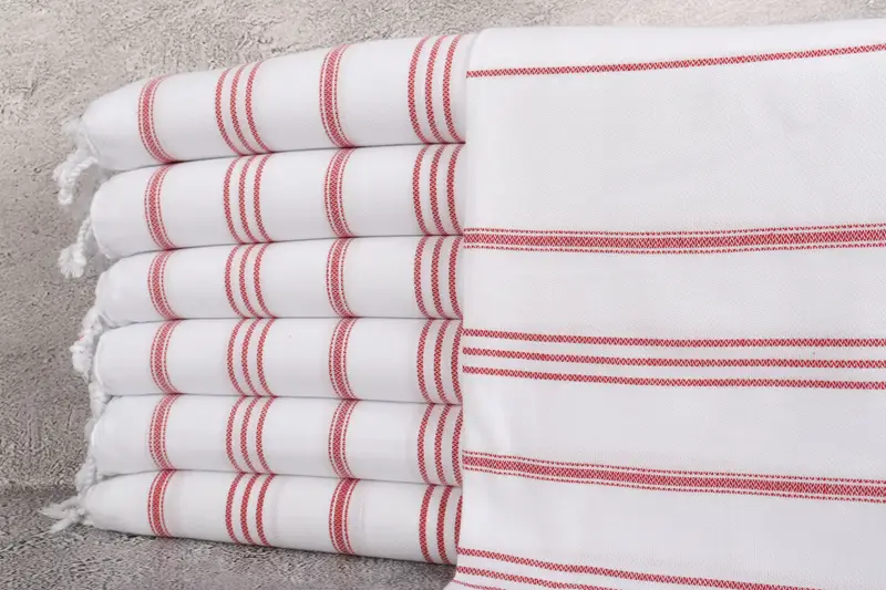 Hochzeitsgeschenkhandtücher, rot gestreifte Serviette, 24 x 36 Zoll