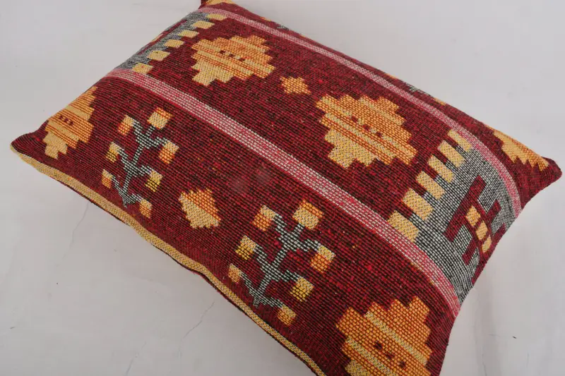 Gift Pillow, Cushion Case, Home Decor Pillow, Art Deco Pillow Sham, Turkish Pillow, 20x28 Red Pillow Sham, Ottoman Pillow, Bench Cushion - 6
