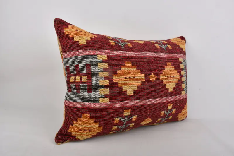 Gift Pillow, Cushion Case, Home Decor Pillow, Art Deco Pillow Sham, Turkish Pillow, 20x28 Red Pillow Sham, Ottoman Pillow, Bench Cushion - 3