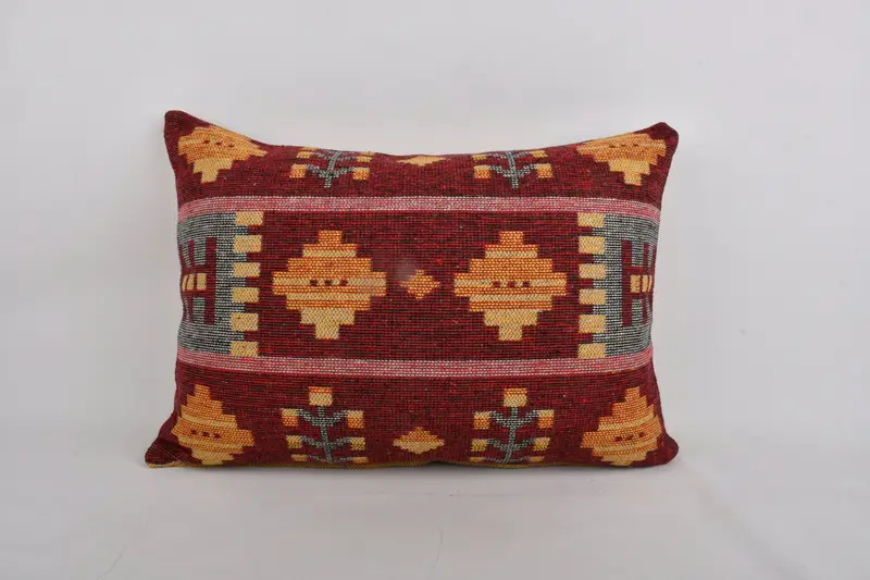 Gift Pillow, Cushion Case, Home Decor Pillow, Art Deco Pillow Sham, Turkish Pillow, 20x28 Red Pillow Sham, Ottoman Pillow, Bench Cushion - 1