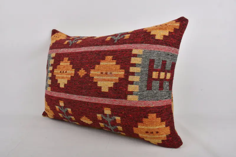 Gift Pillow, Cushion Case, Home Decor Pillow, Art Deco Pillow Sham, Turkish Pillow, 20x28 Red Pillow Sham, Ottoman Pillow, Bench Cushion - 4