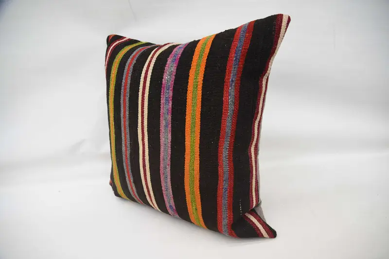 Kilim Rug Pillow Sham, Pillow Cover, Boho Pillow, 32x32 Green Pillow Case, Gift Pillow, Turkish Kilim Pillow, Turkish Rugs Cushion Case - 5