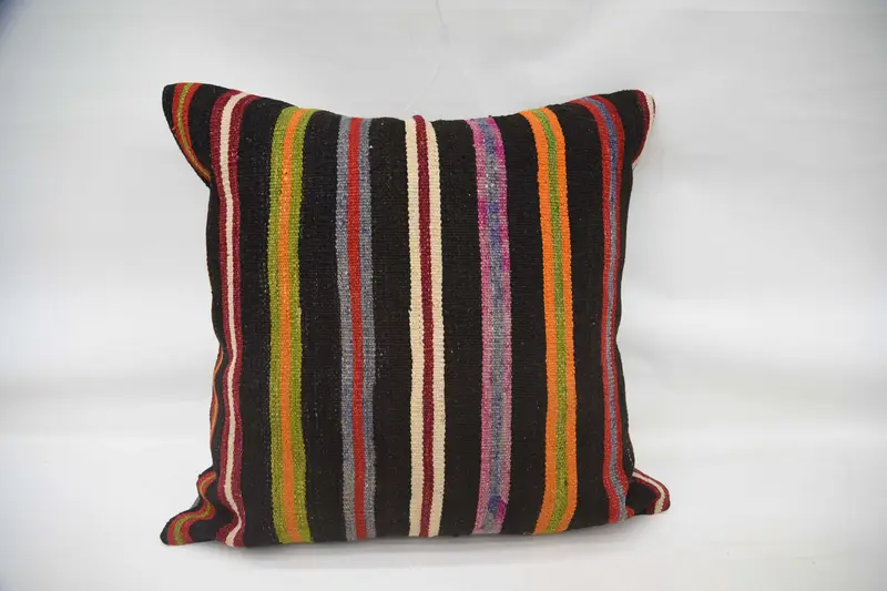 Kilim Rug Pillow Sham, Pillow Cover, Boho Pillow, 32x32 Green Pillow Case, Gift Pillow, Turkish Kilim Pillow, Turkish Rugs Cushion Case - 4