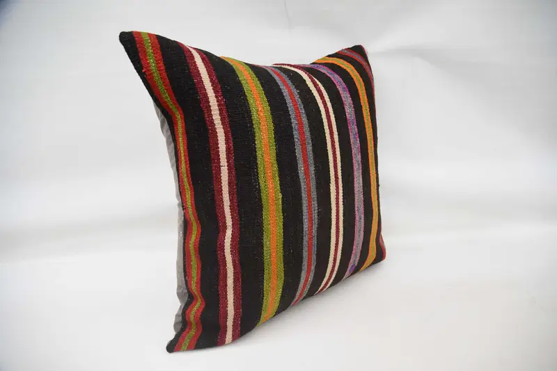 Kilim Rug Pillow Sham, Pillow Cover, Boho Pillow, 32x32 Green Pillow Case, Gift Pillow, Turkish Kilim Pillow, Turkish Rugs Cushion Case - 3