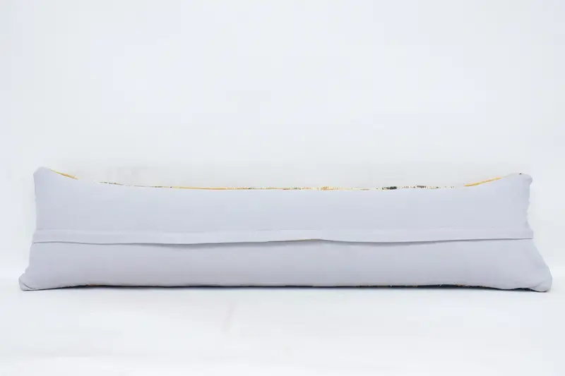 Turkish Corner Pillow, 12x48 Yellow Pillow Sham, Pillow for Sofa, Gift Pillow, Art Deco Cushion, Cushion Case, Ethnical Kilim Rug Pillow - 6