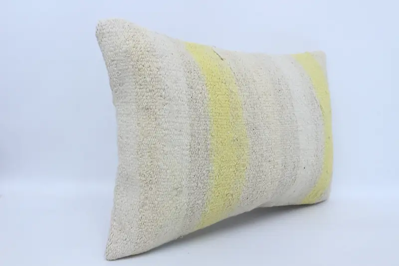 Pillow Sham, Authentic Pillow Sham, Handmade Kilim Cushion, Interior Designer Pillow, Accent Pillow Cover, 16x24 White Cushion, Gift Pillow - 3