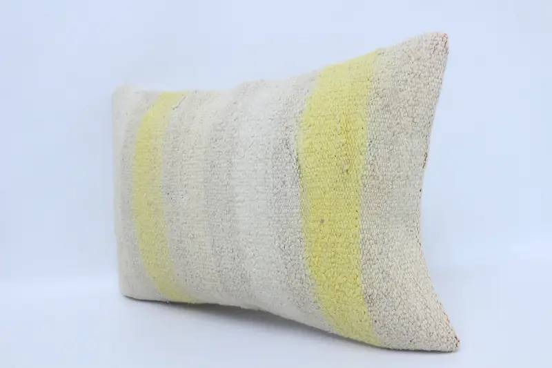Pillow Sham, Authentic Pillow Sham, Handmade Kilim Cushion, Interior Designer Pillow, Accent Pillow Cover, 16x24 White Cushion, Gift Pillow - 4
