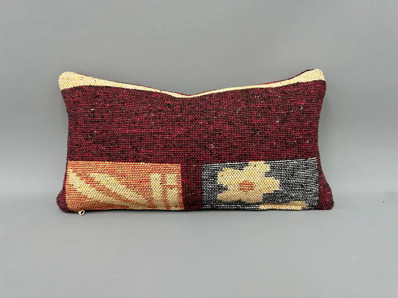 Throw Kilim Pillow, Cushion, Antique Pillows, Lounge Throw Pillow Cover, 10x20 Red Pillow, Pillow for Couch, Personalized Gift Pillow Cushion Case - 4