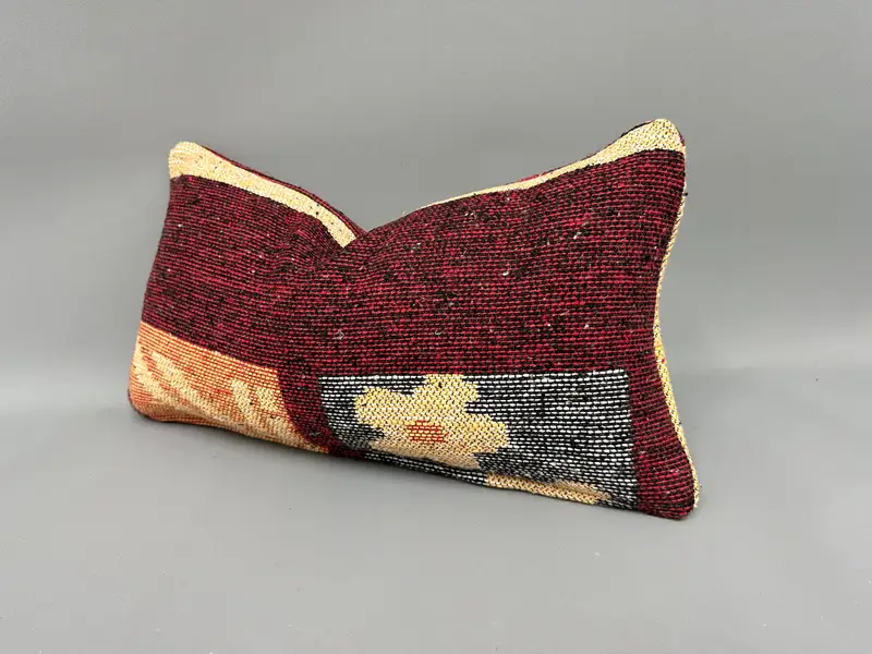 Throw Kilim Pillow, Cushion, Antique Pillows, Lounge Throw Pillow Cover, 10x20 Red Pillow, Pillow for Couch, Personalized Gift Pillow Cushion Case - 3