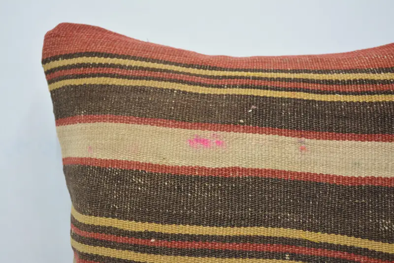 Vintage Pillow, Authentic Cushion Cover, Morroccon Kilim Cushion Cushion Cover, Throw Kilim Pillow, Pillow, 16x16 Brown Pillow Case, Antique Pillows - 2