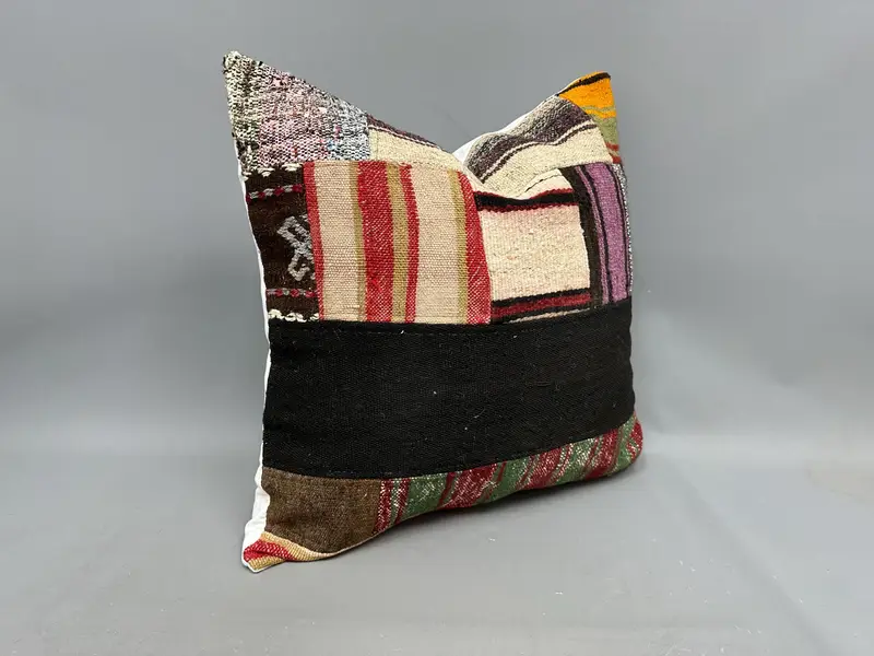 Bolster Pillow Case, 24x24 Beige Cushion Cover, Antique Pillows, Cushion, Boho Pillow, Outdoor Bolster Pillow Sham, Kilim Pillow - 2