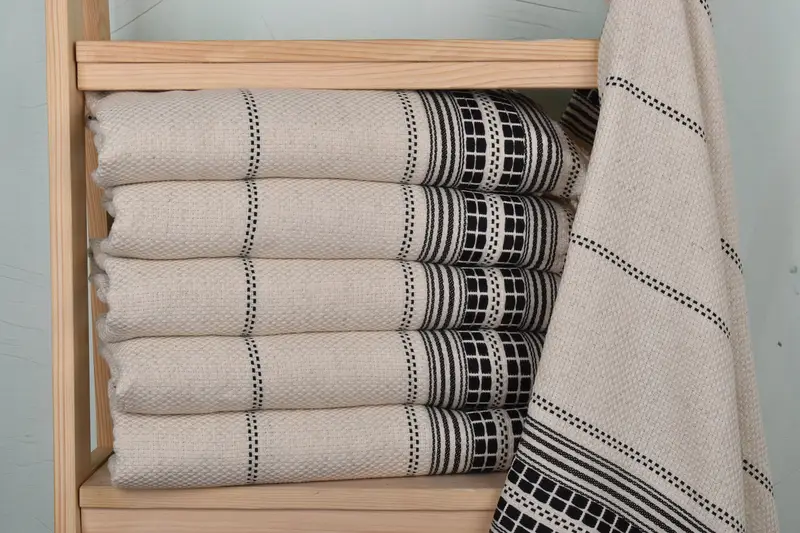 Towel With Name, Gift For Her, Custom Wedding Gifts, Custom Tea Towel, Bridesmaid Gifts, 40x20 Linen Striped Towel, Turkish Tea Towel, Wedding Gift - 2