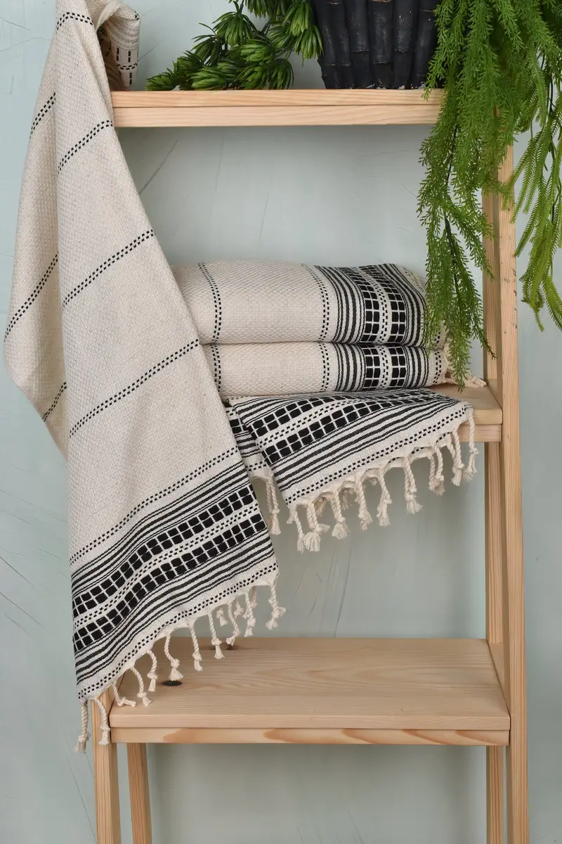Towel With Name, Gift For Her, Custom Wedding Gifts, Custom Tea Towel, Bridesmaid Gifts, 40x20 Linen Striped Towel, Turkish Tea Towel, Wedding Gift - 6
