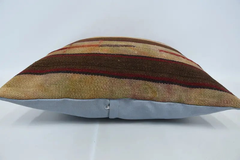 Boho Pillow, Cushion Case, Throw Kilim Pillow, Armchair Pillow, Interior Designer Pillow, Tribal Cushion Cover, 24x24 Beige Pillow Cover - 5