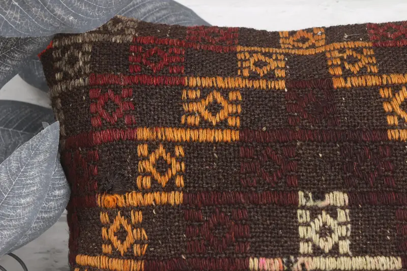 Nomadic Pillow Cover, Antique Pillows, Throw Kilim Pillow, Decorative Bolster Pillow, Pillow Cover, 16x16 Yellow Pillow Sham, Boho Pillow Sham Cover - 2