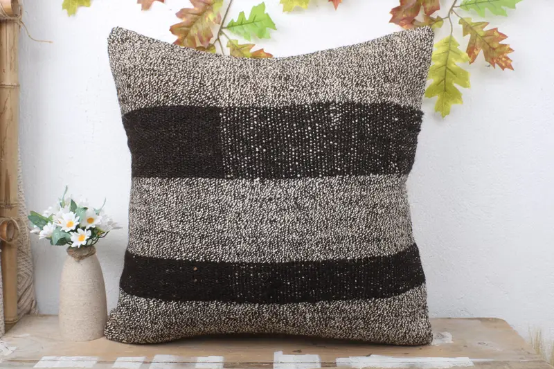Bench Pillow, Ethnical Kilim Rug Pillow, Kilim Cushion Sham, Personalized Gift Pillow Pillow Case, 20x20 Beige Cushion, Gift Pillow, Pillow Cover - 2