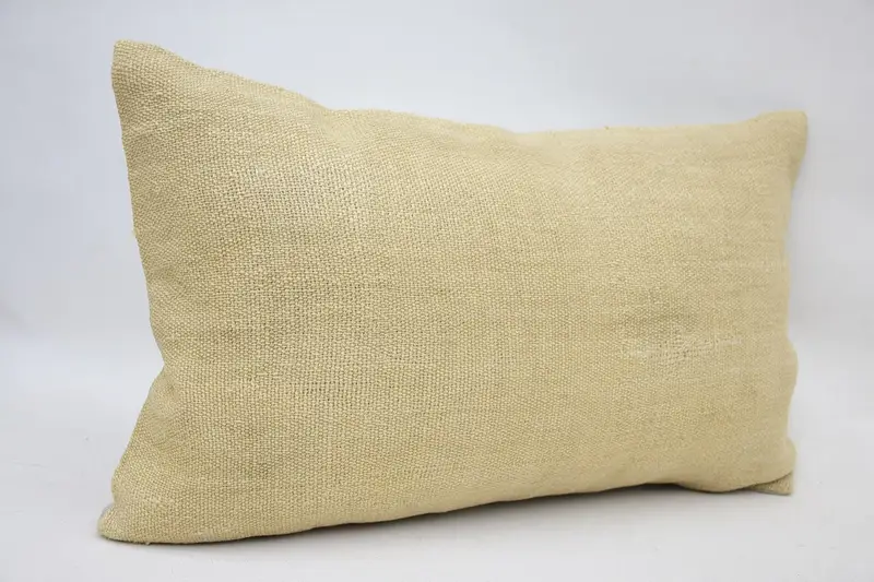 Pillow Cover, Vintage Pillow, Pillow for Sofa, Nomadic Pillow Sham, Bohemian Cushion Pillow Case, Home Decor Pillow, 12x20 Beige Pillow - 2