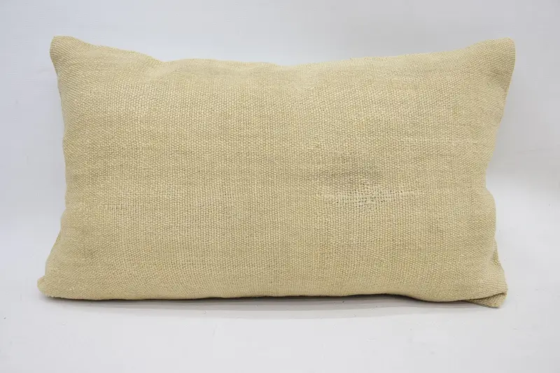 Pillow Cover, Vintage Pillow, Pillow for Sofa, Nomadic Pillow Sham, Bohemian Cushion Pillow Case, Home Decor Pillow, 12x20 Beige Pillow - 1