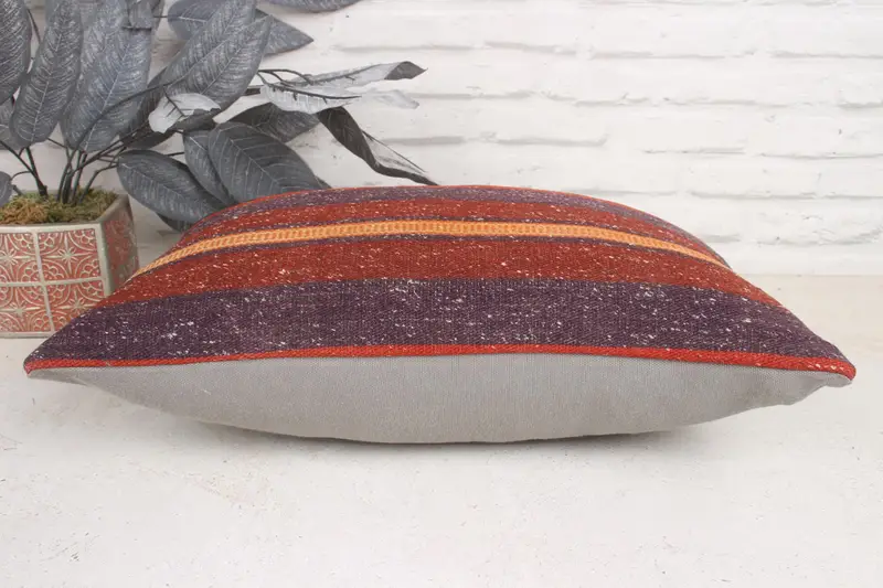 Pillow Sham, Home Decor Pillow, Turkish Pillow, Nomadic Cushion Case, Pillow for Couch, Farmhouse Pillow Cover, 12x20 Purple Pillow Cover - 5