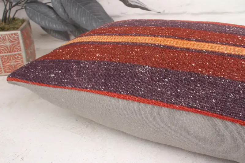 Pillow Sham, Home Decor Pillow, Turkish Pillow, Nomadic Cushion Case, Pillow for Couch, Farmhouse Pillow Cover, 12x20 Purple Pillow Cover - 7