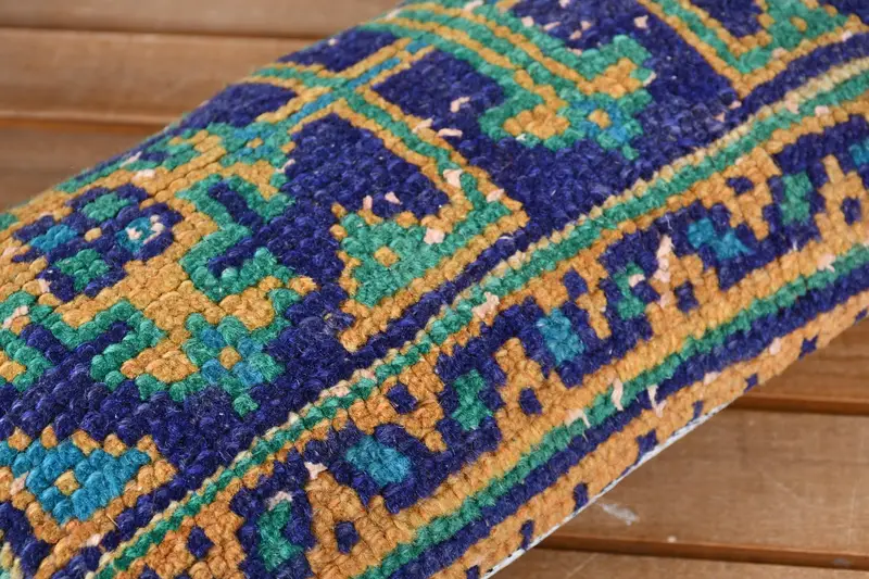 8x16 Blue Cushion, Vintage Kilim Pillow, Cushion Case, Kilim Cushion Sham, Turkish Pillow, Outdoor Bolster Cushion Case, Anatolian Cushion - 3