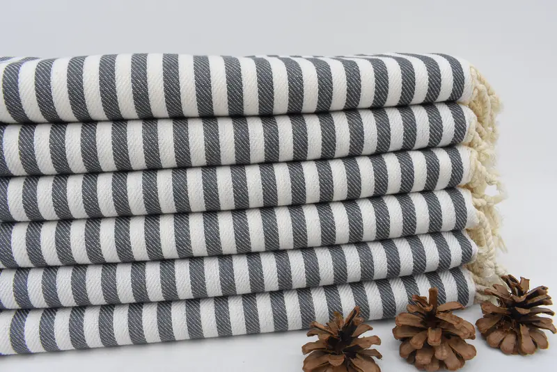 Turkish Towel USA, Monogrammed Beach Towel, Organic Turkish towel, Best Friend Wedding Gift, Personalized Gift For Him, 70x40 Cotton Striped Towel - 2